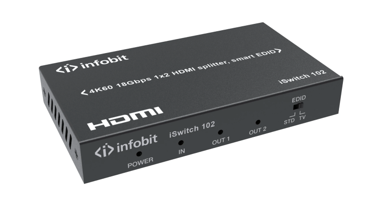 Сплиттер Infobit iSwitch 102 4K60 18Gbps 1x2 HDMI splitter, smart EDID